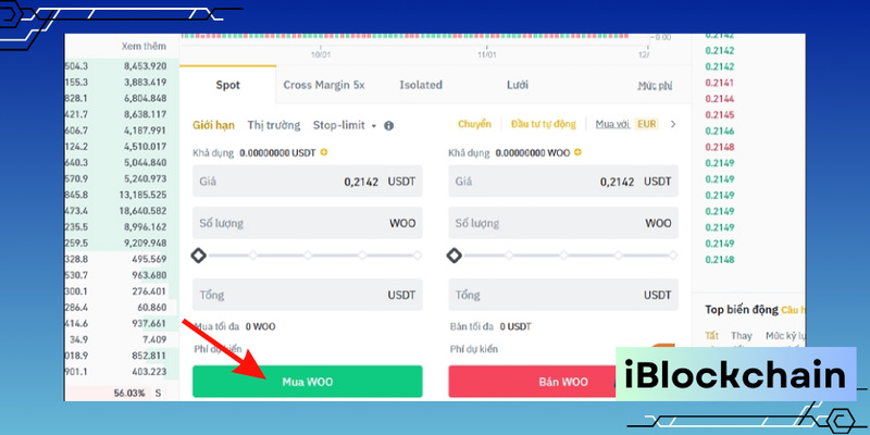Hướng dẫn mua token WOO trên Binance