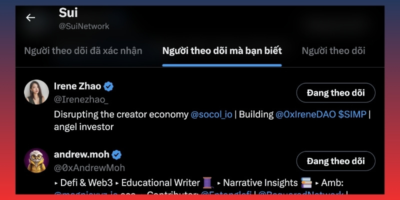 Dự án SUI được theo dõi bởi KOLs và quỹ đầu tư